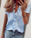 Chic Short Sleeved Ruffle Top