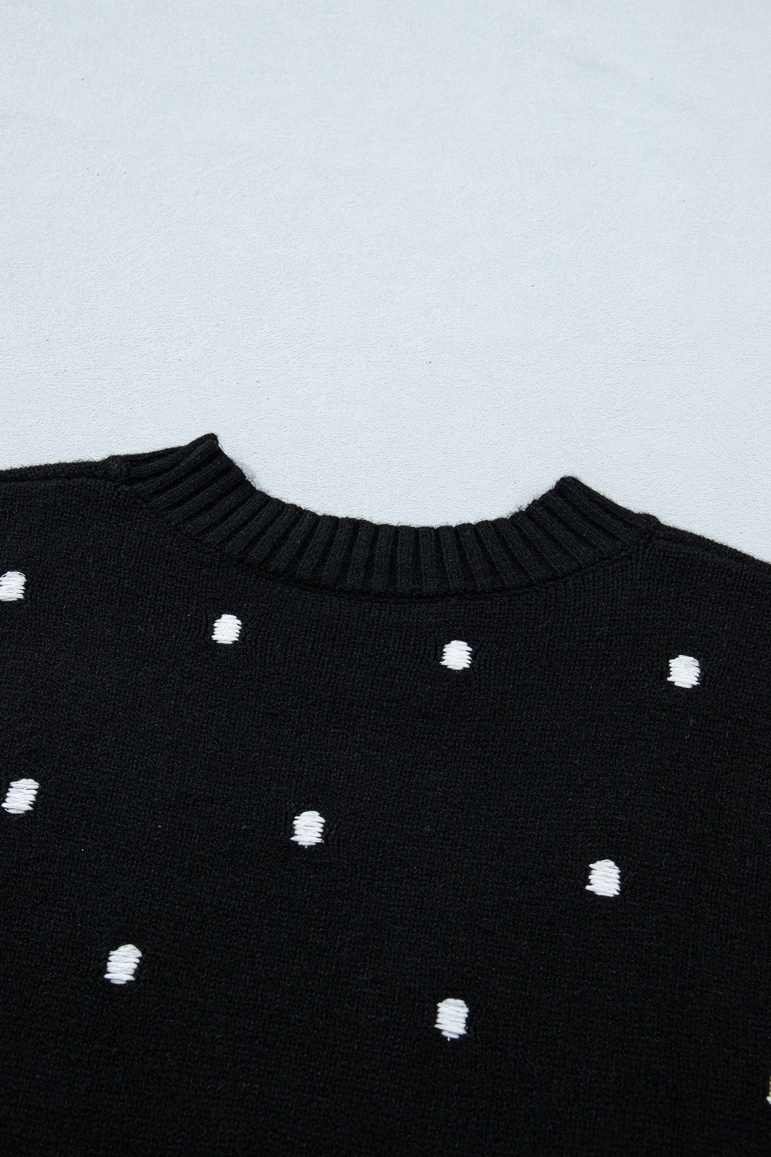Adorable Polka Dot Bubble Sleeve Sweater