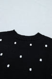 Adorable Polka Dot Bubble Sleeve Sweater