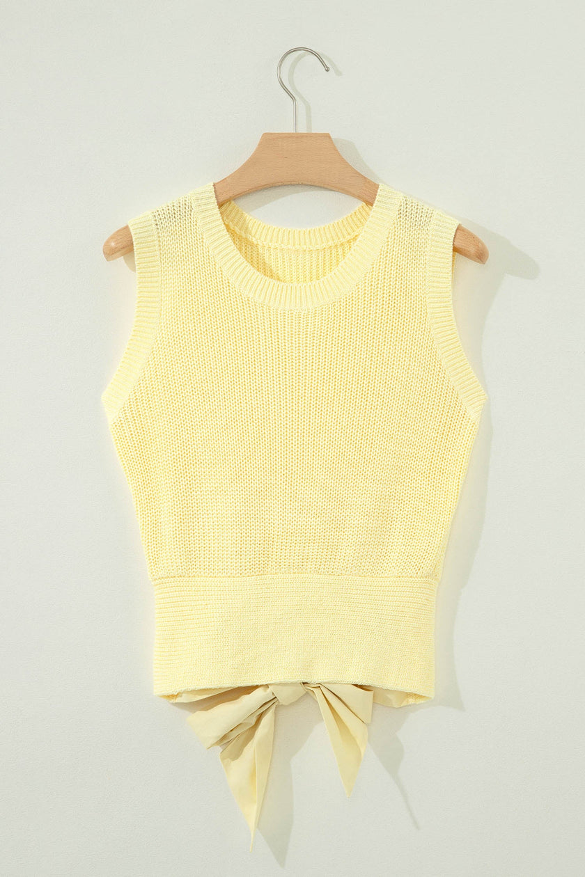 Adorable Cropped Tie Back Knit Tank