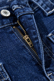 Denim Patch Pocket Wide Leg Jeans