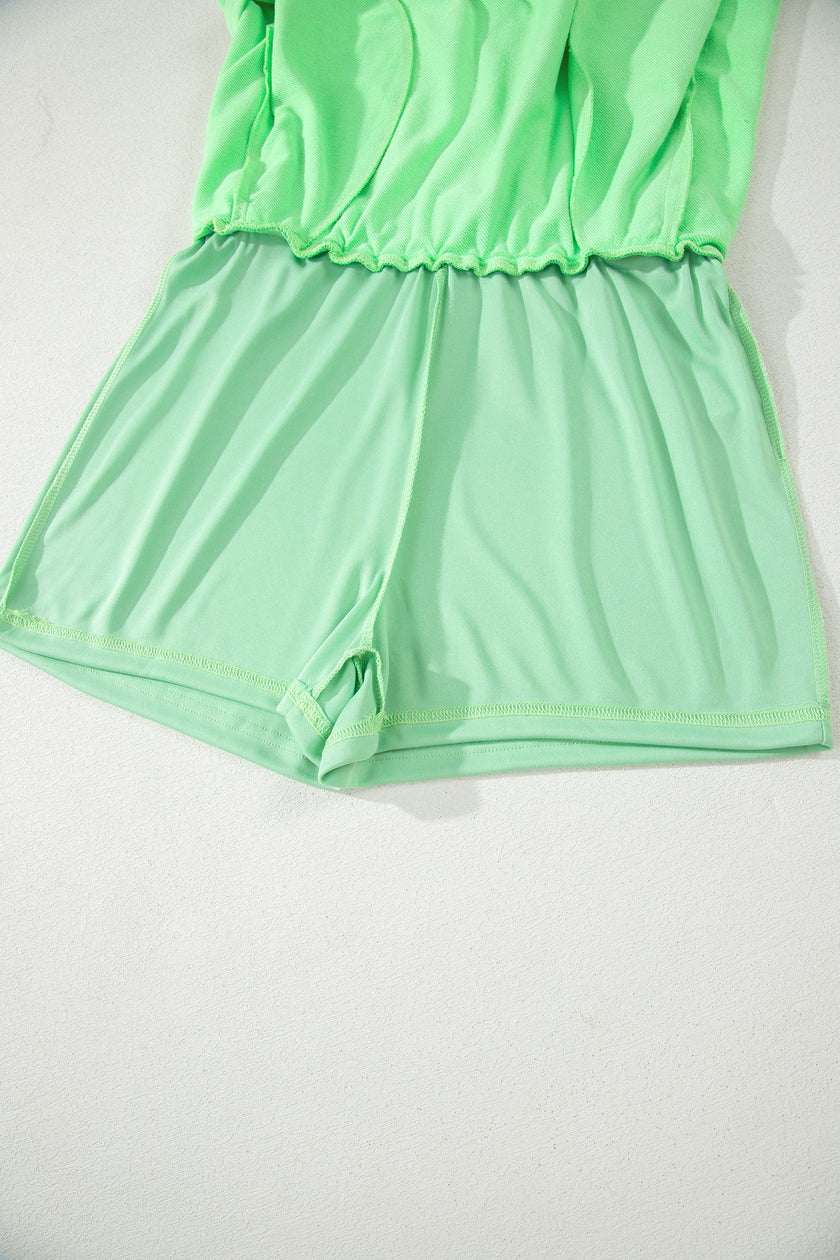 Solid Tank Top & Elastic Waist Mini Skort Set