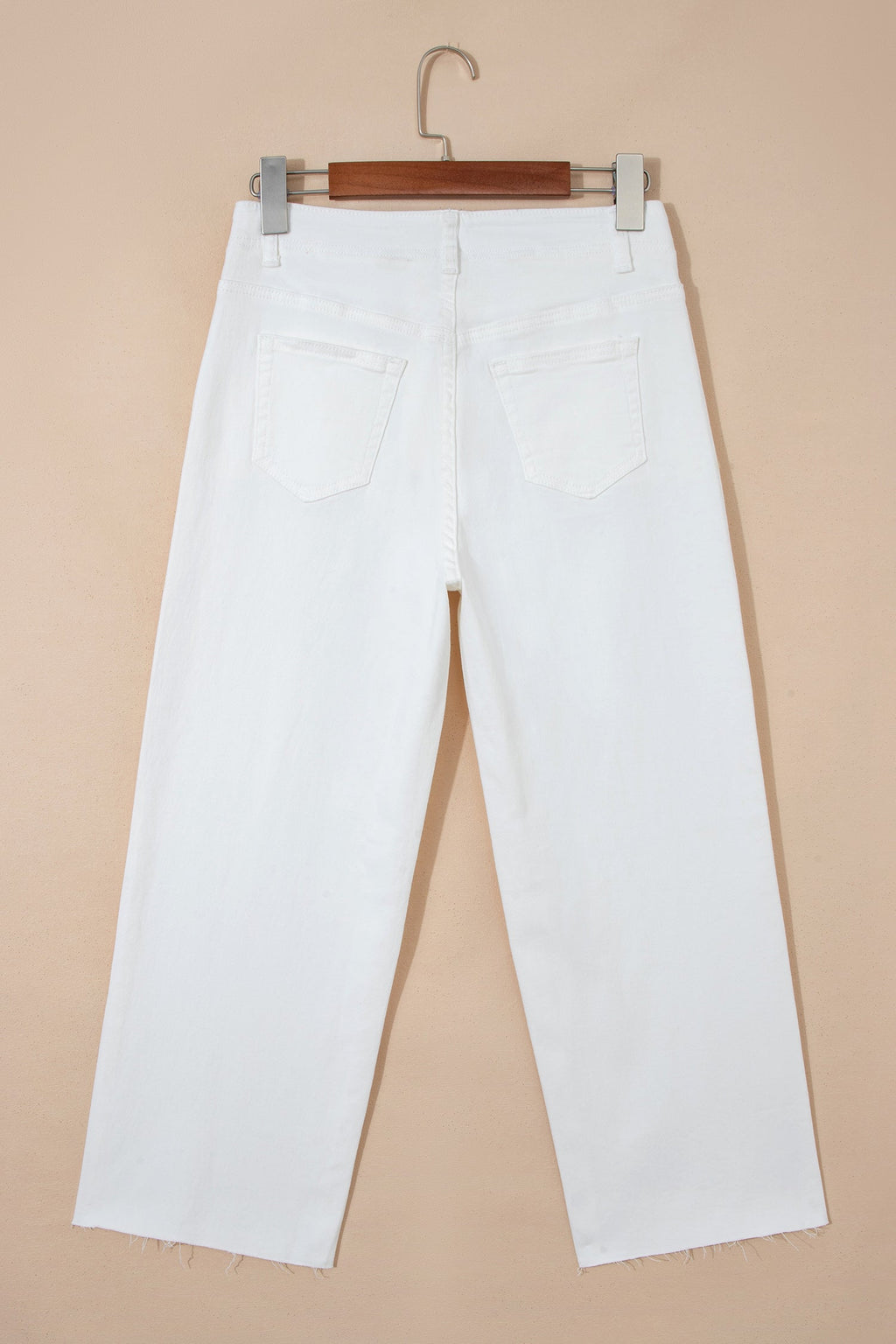 Raw hem cropped straight-leg jeans