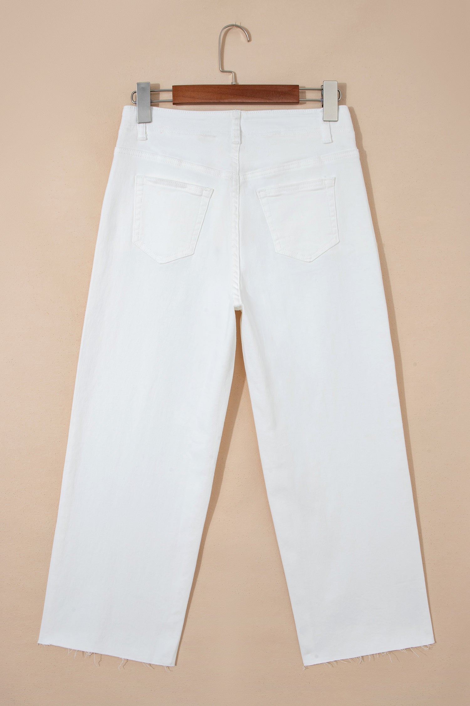 Raw Hem Cropped Straight Leg Jeans