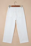 Raw Hem Cropped Straight Leg Jeans
