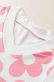 Women's Knitted Tank Top Knitted Tank Top - Pink Floral V-Neck - Summer Style