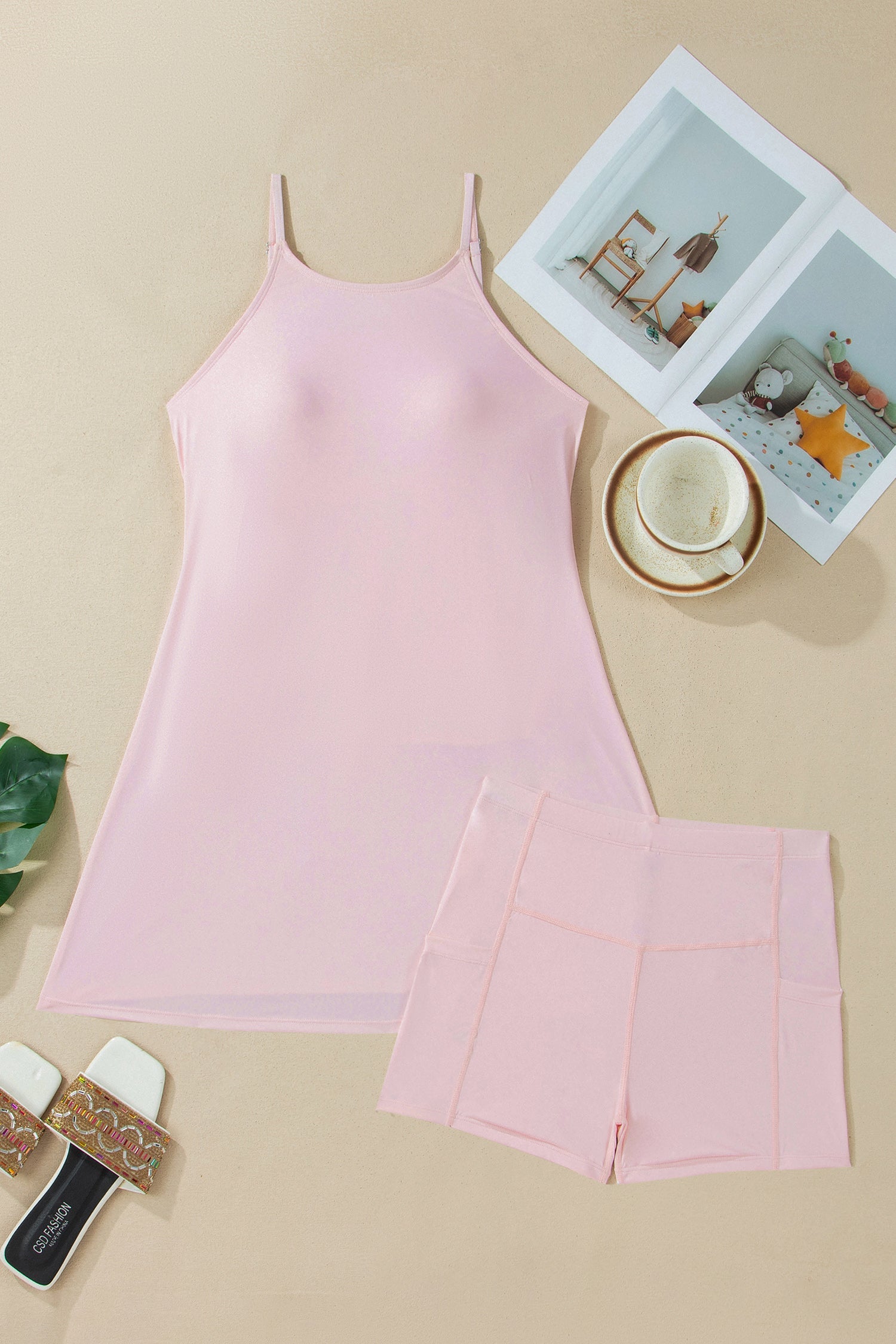 Athleisure Tank Dress & Shorts Set