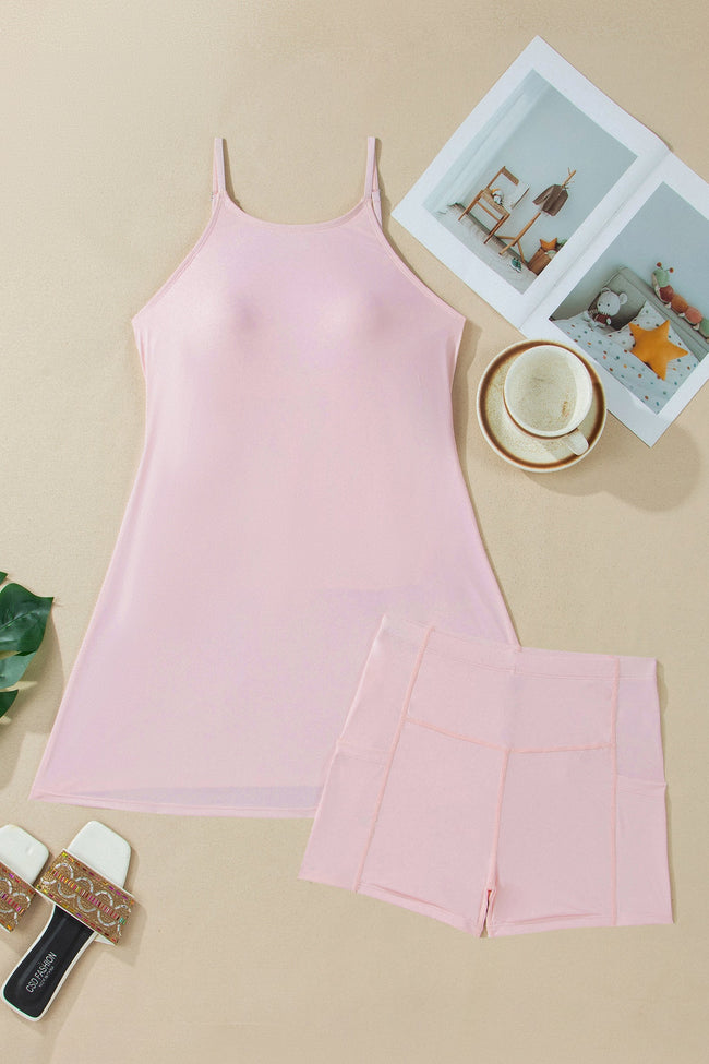 Athleisure Tank Dress & Shorts Set