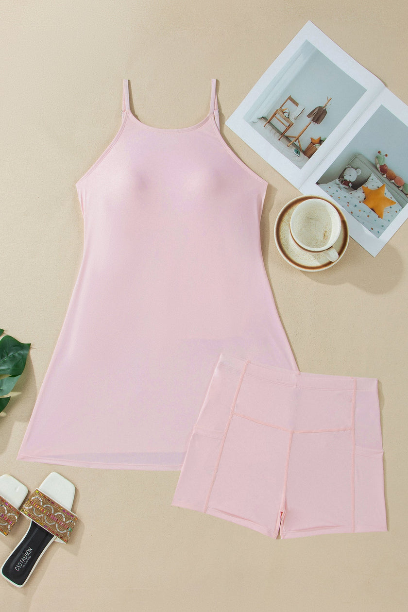 Athleisure Tank Dress & Shorts Set