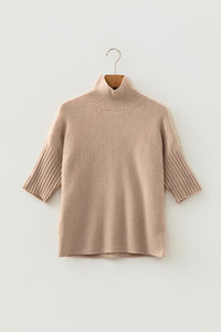 Luxurious High Neck Short Sleeve Sweater