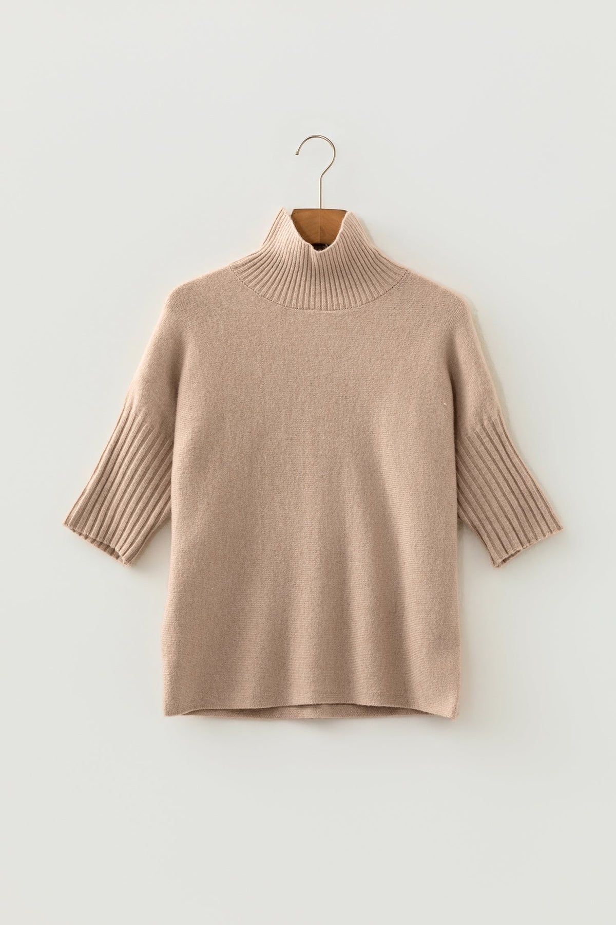 Luxurious High Neck Short Sleeve Sweater