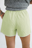 Gingham Plaid Button Lace Trim Boxer Shorts