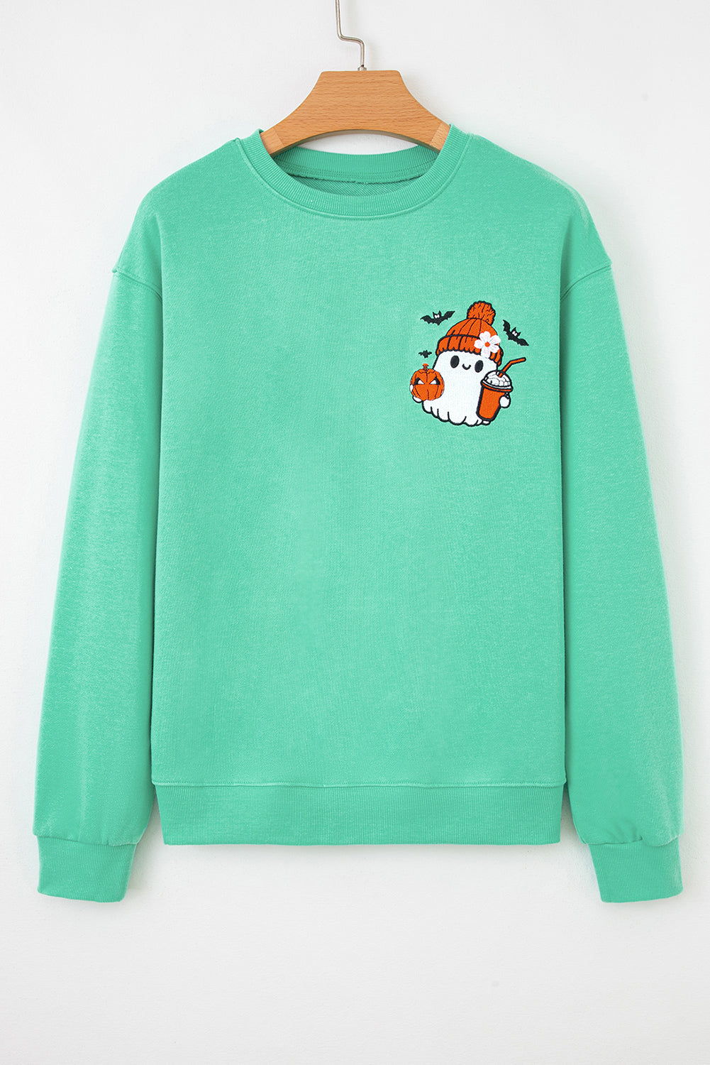 Halloween Ghost Embroidered Sweatshirt — product view 2