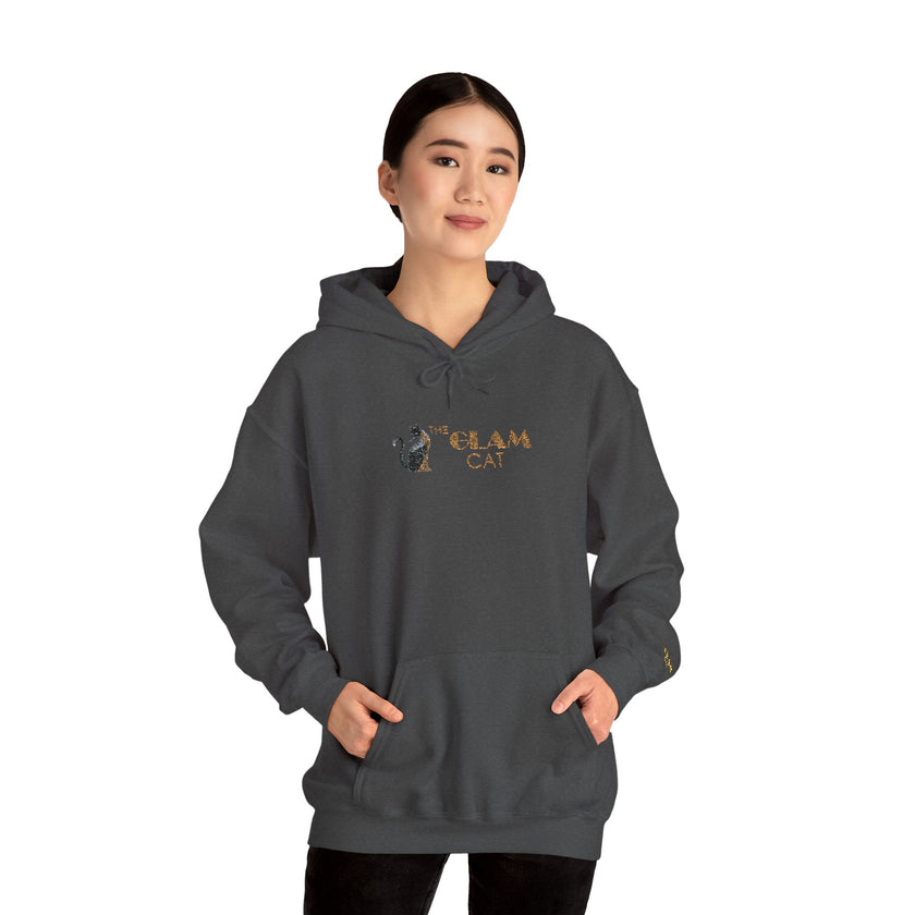 The Glam Cat Designer Embroidered Hoodie – Cozy Streetwear for Cat Lovers