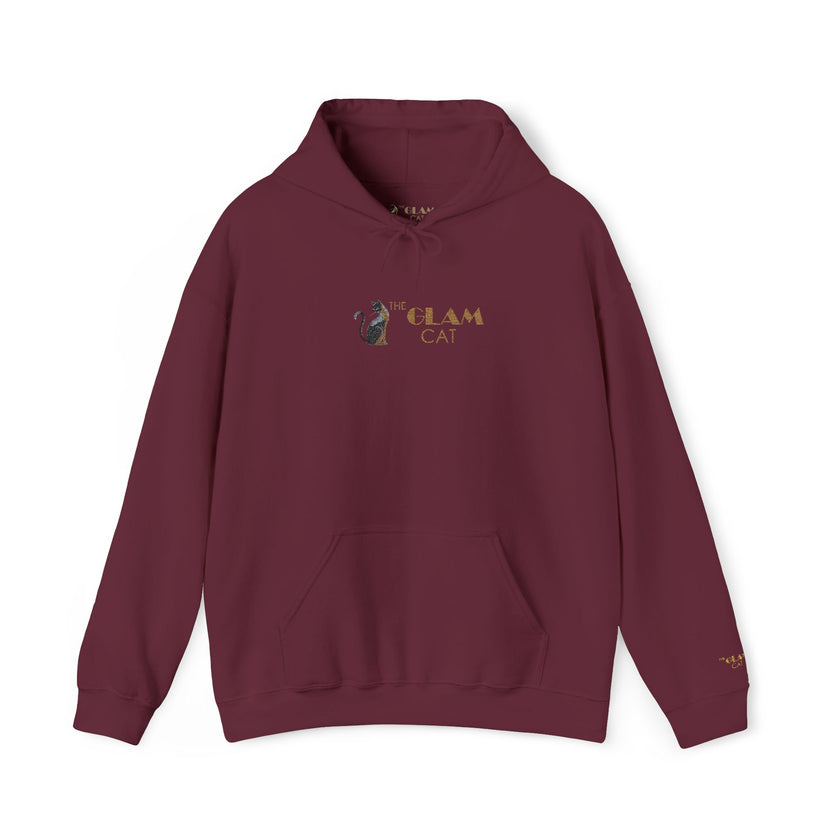 The Glam Cat Designer Embroidered Hoodie – Cozy Streetwear for Cat Lovers