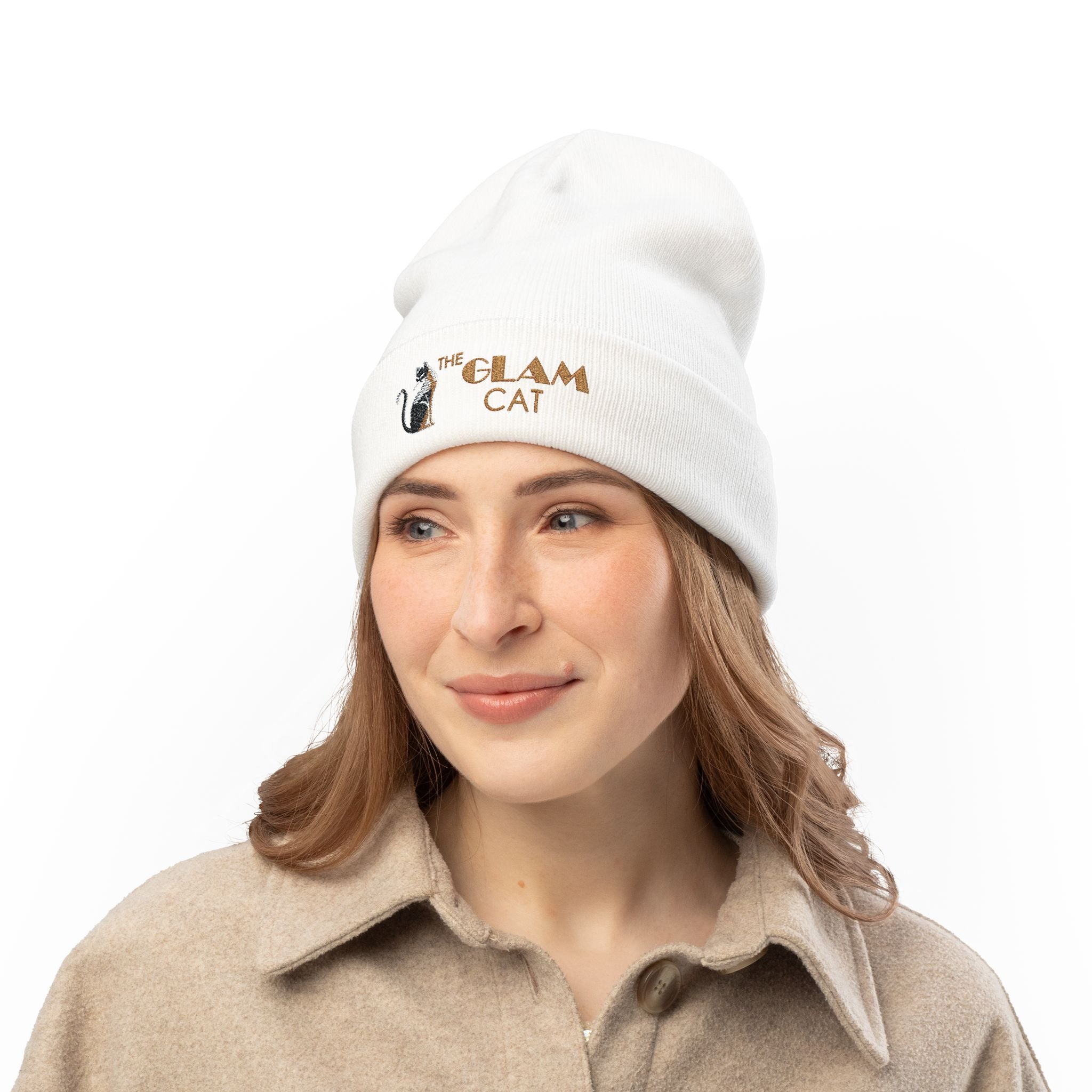 The Glam Cat Designer Embroidered Luxe Beanie