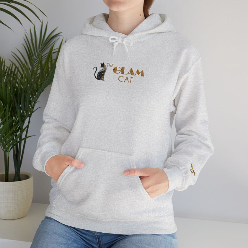 The Glam Cat Designer Embroidered Hoodie – Cozy Streetwear for Cat Lovers
