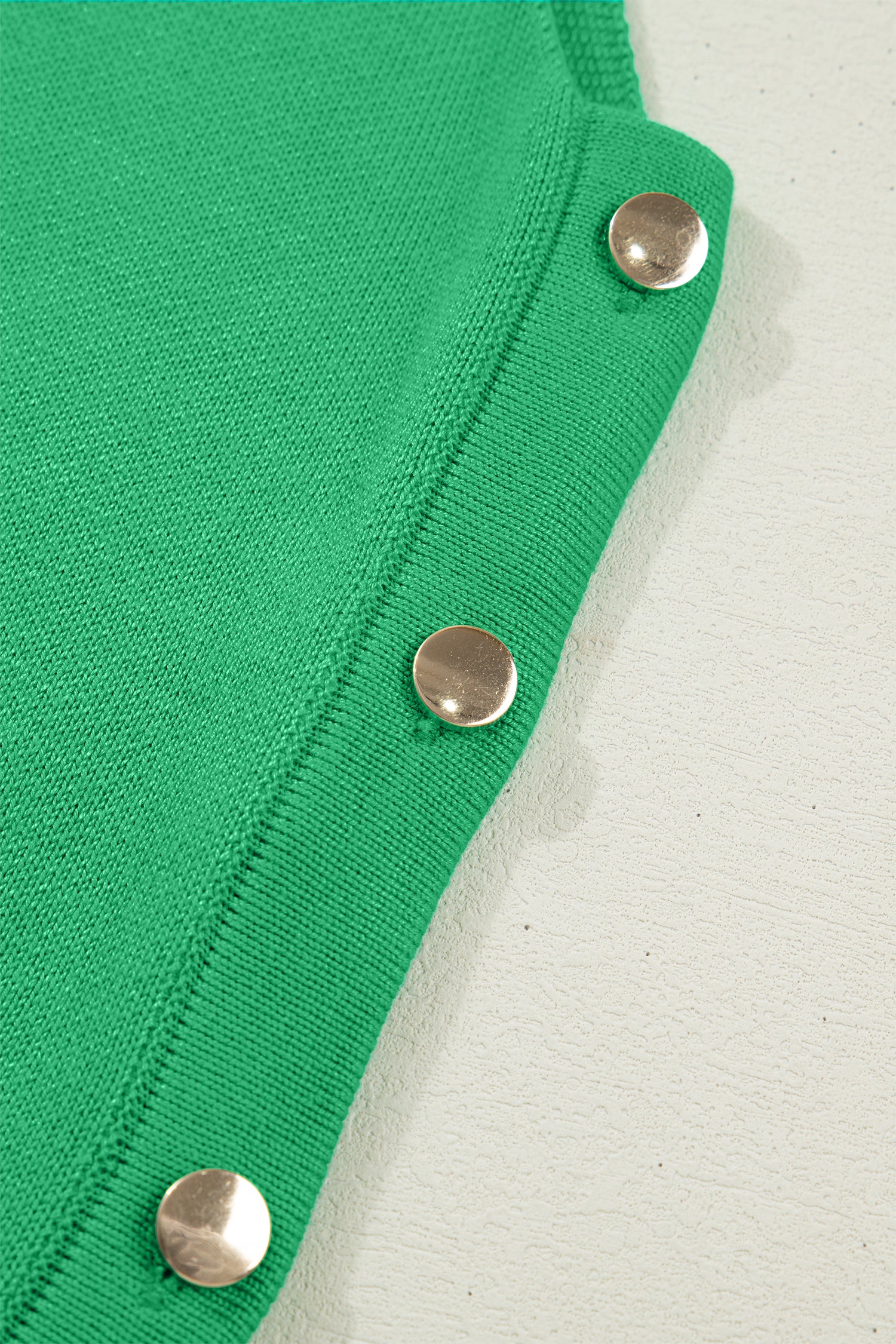 Button-Side Sleeveless Knit Sweater