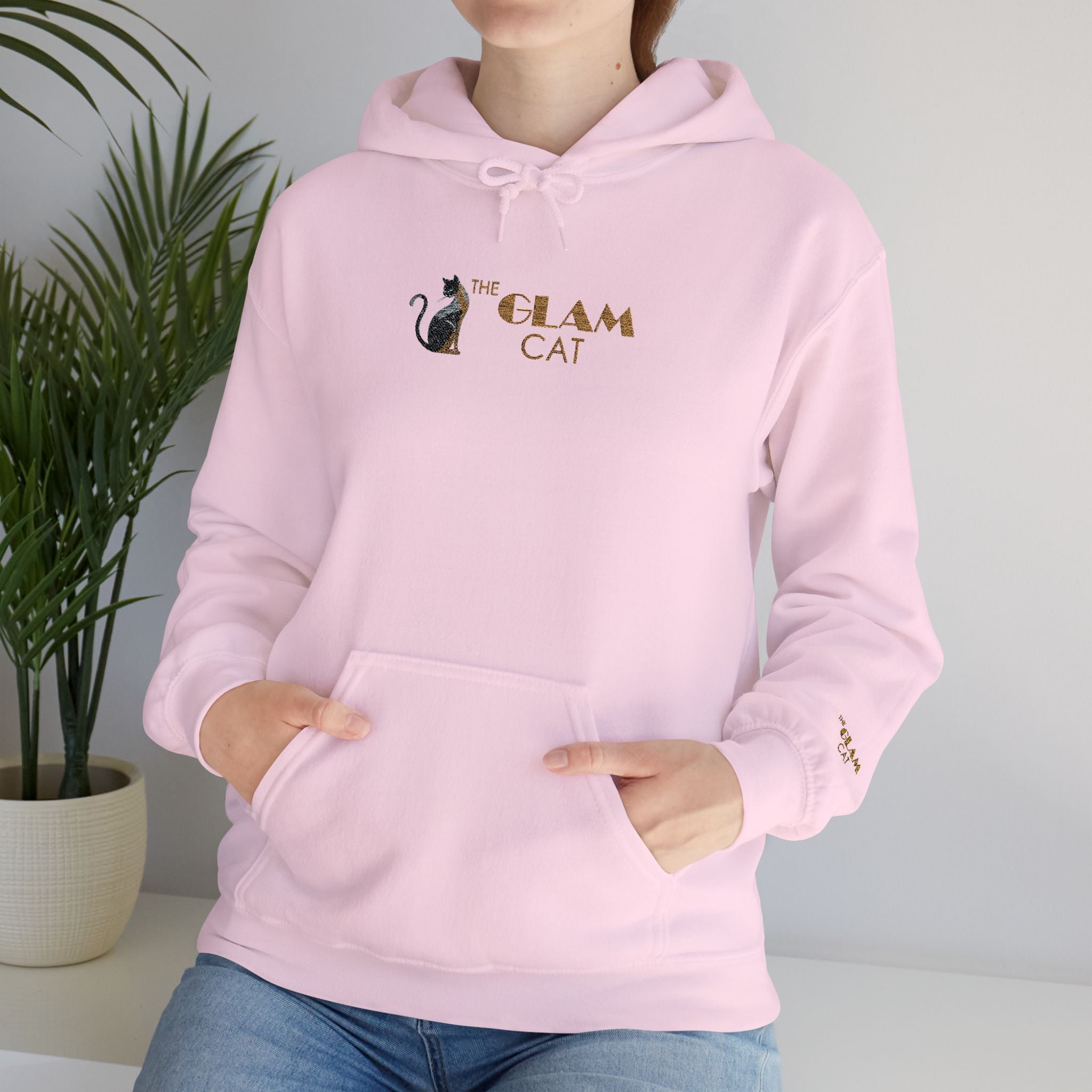 The Glam Cat Designer Embroidered Hoodie – Cozy Streetwear for Cat Lovers