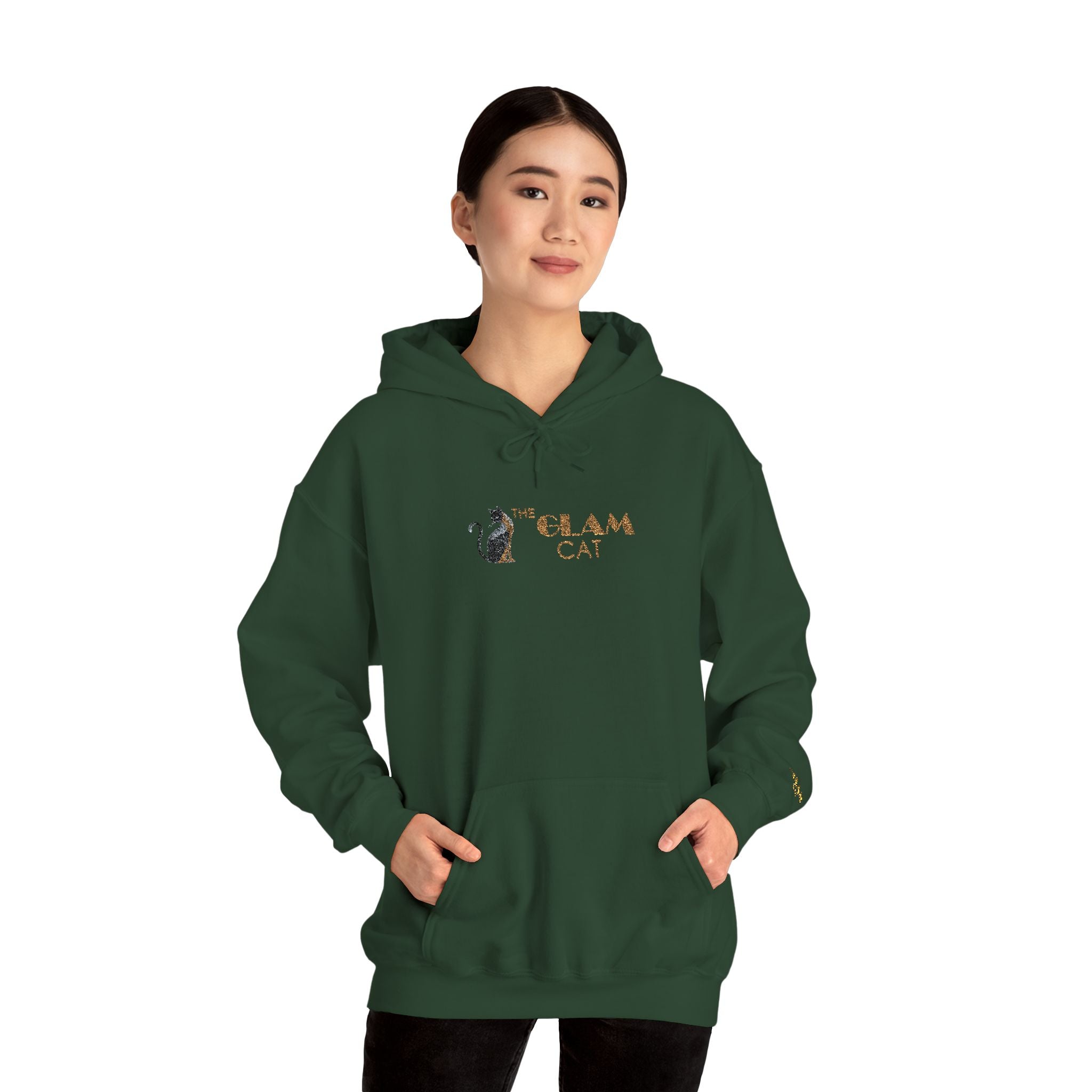 The Glam Cat Designer Embroidered Hoodie – Cozy Streetwear for Cat Lovers