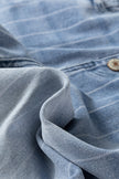 Pinstripe Denim Buttoned Wide Leg Jeans
