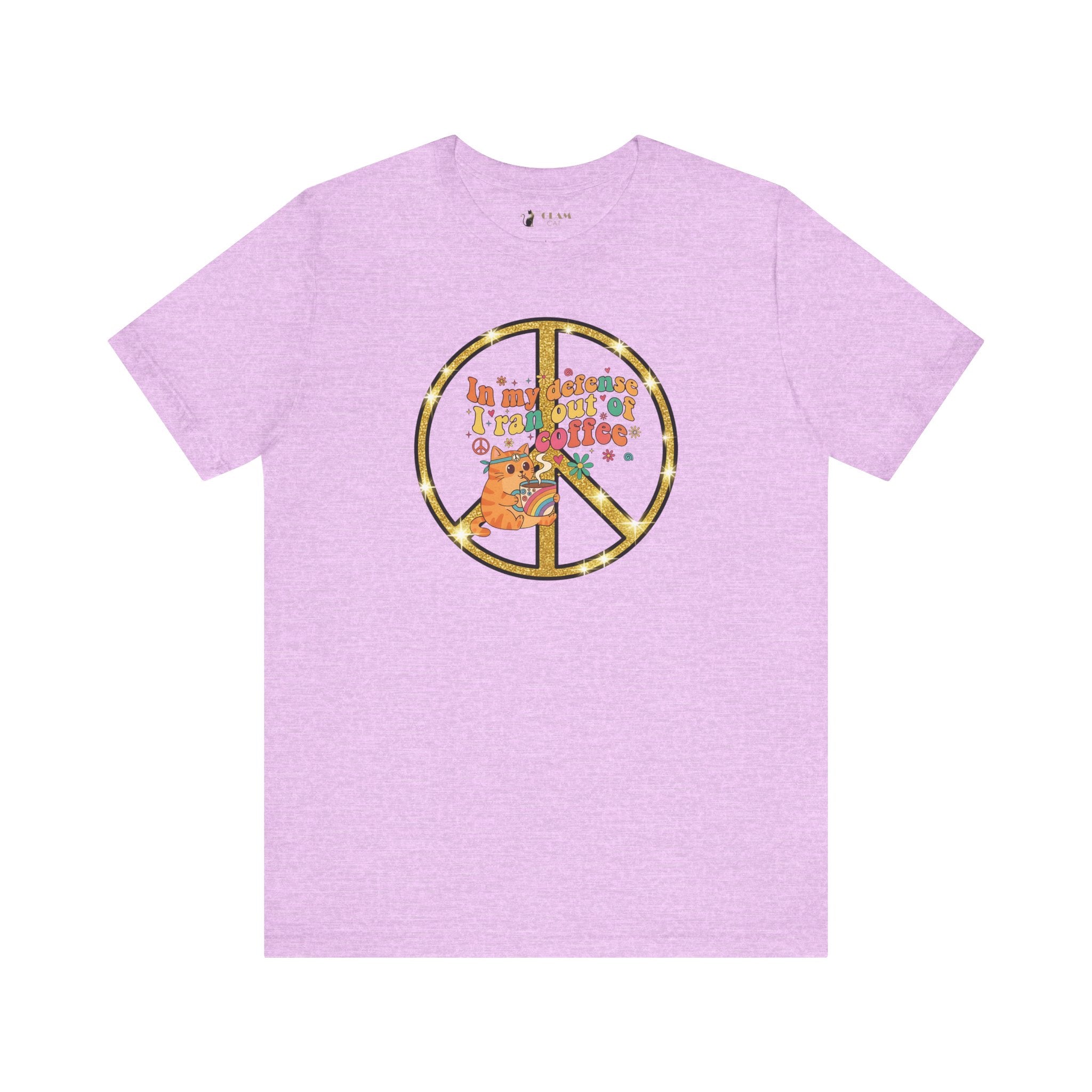 ‘In My Defense I Ran Out of Coffee’ Retro Cat Graphic Tee