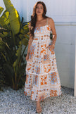Floral Ricrac Trim Spaghetti Strap Dress