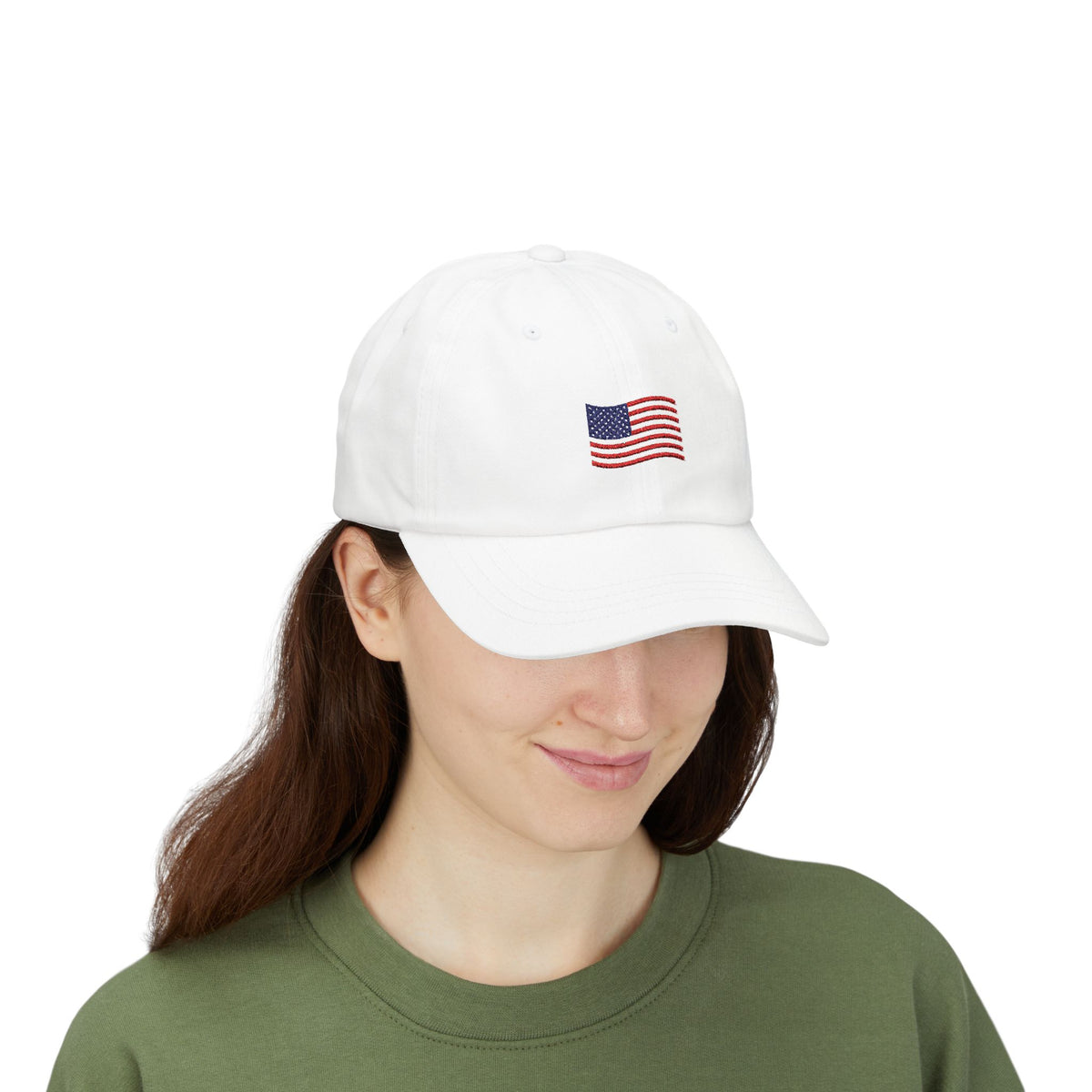 Refined Americana Embroidered Flag Cap