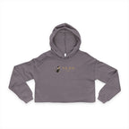 The Glam Cat raw hem cropped hoodie with branded chest artwork