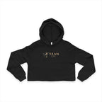 The Glam Cat raw hem cropped hoodie with branded chest artwork