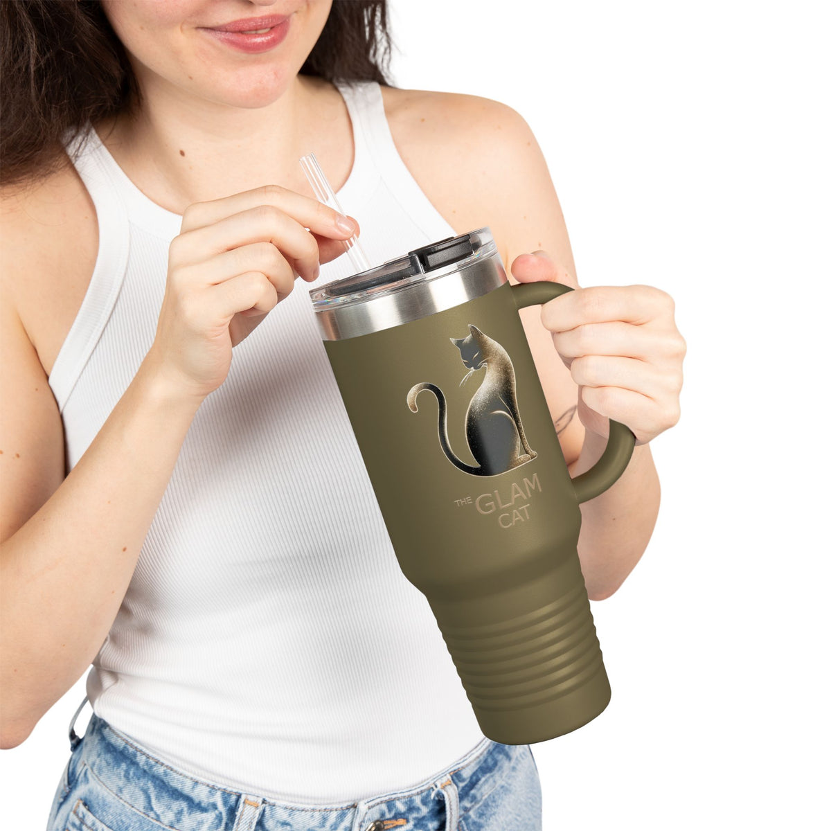 The Glam Cat stainless steel tumbler