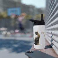 The Glam Cat motif stainless steel water bottle