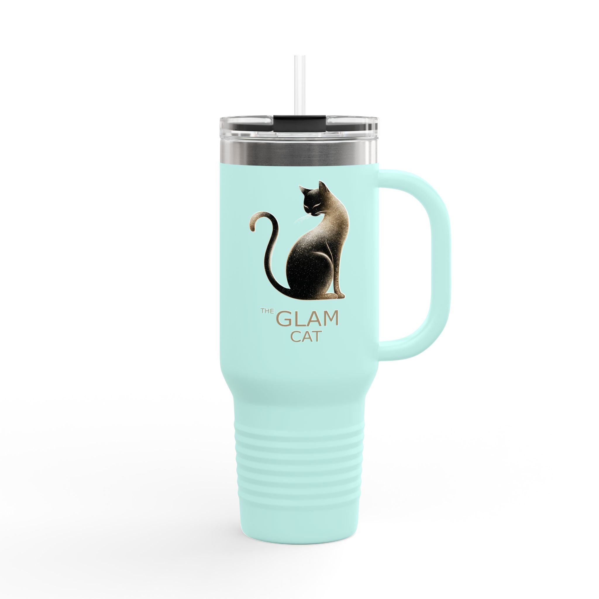 The Glam Cat Designer Stainless Steel Tumbler 40oz Insulated Travel Mug
