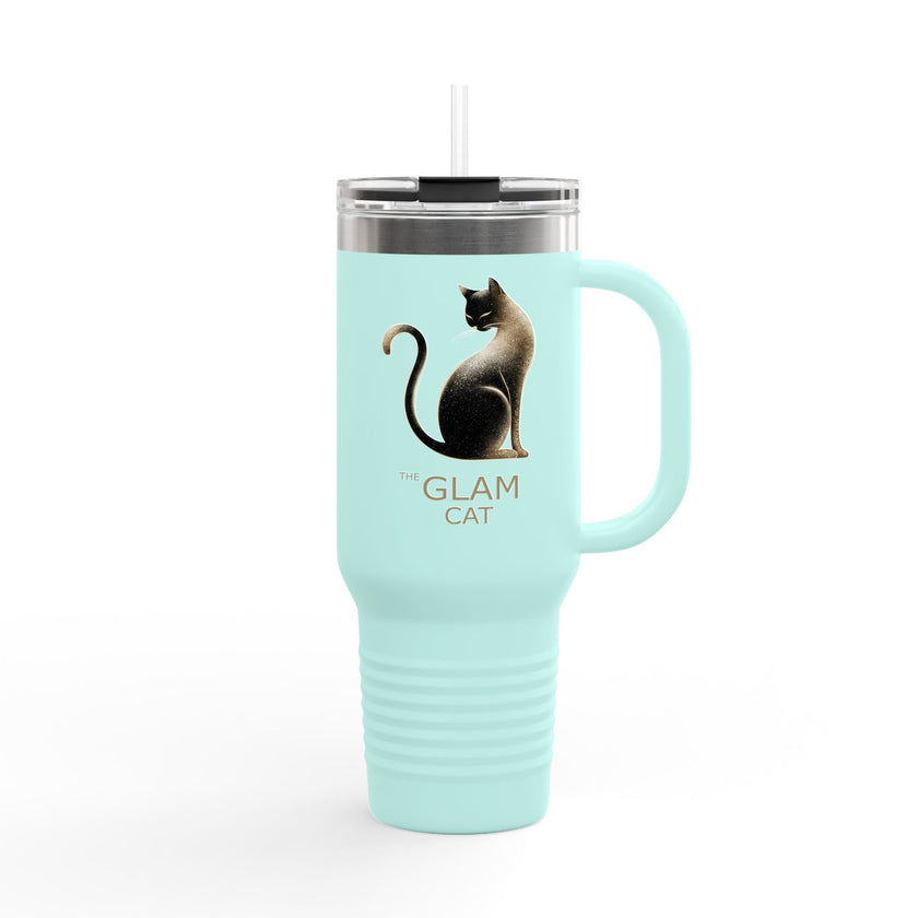 The Glam Cat Designer Stainless Steel Tumbler 40oz Insulated Travel Mug