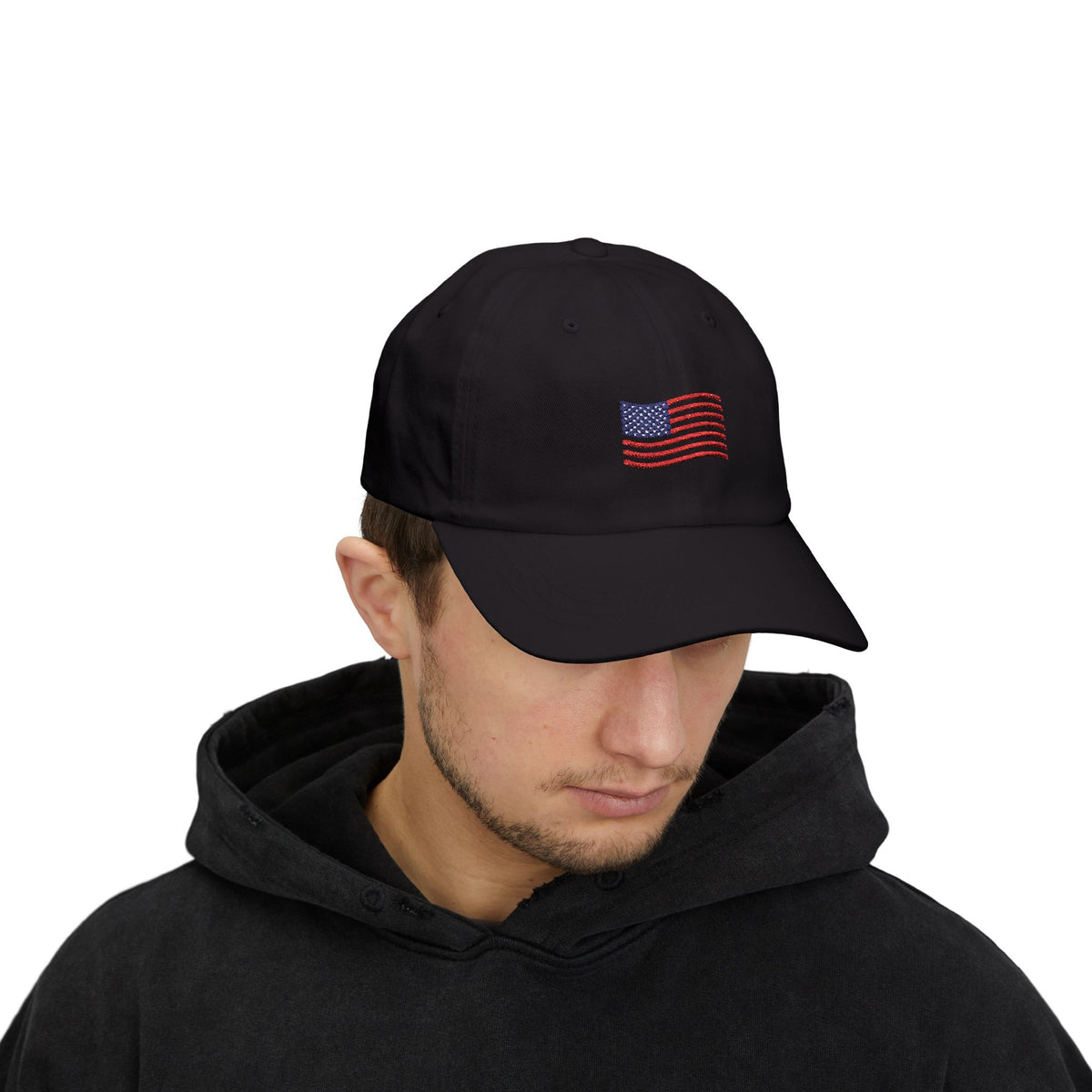 Refined Americana Embroidered Flag Cap