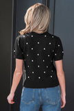 Adorable Polka Dot Bubble Sleeve Sweater