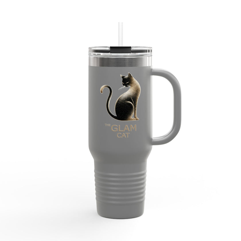 The Glam Cat Designer Stainless Steel Tumbler 40oz Insulated Travel Mug
