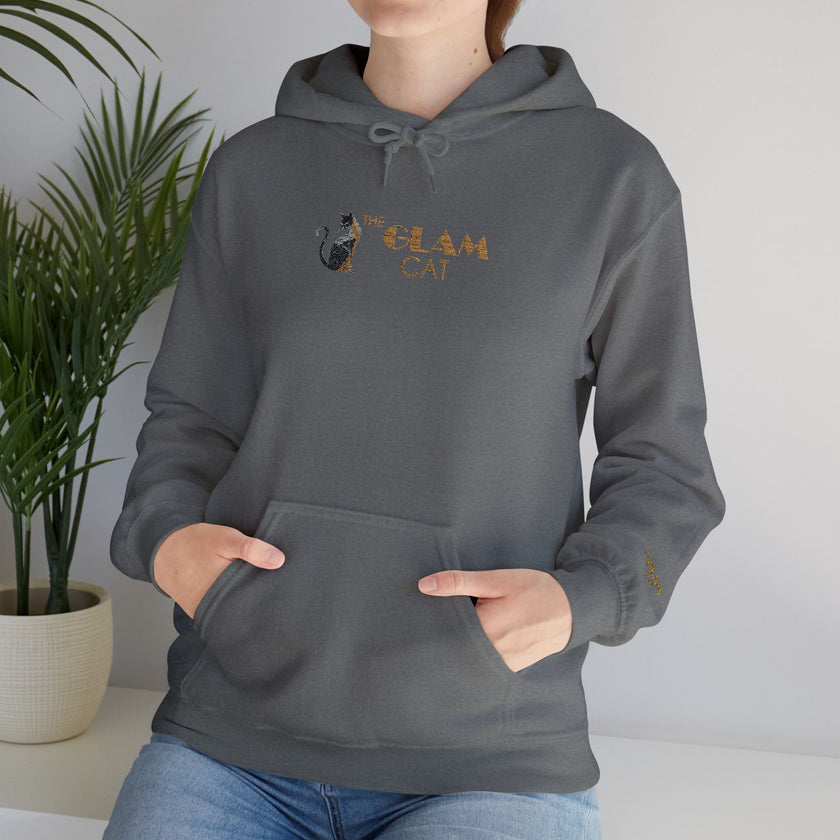 The Glam Cat Designer Embroidered Hoodie – Cozy Streetwear for Cat Lovers