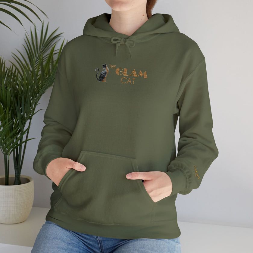 The Glam Cat Designer Embroidered Hoodie – Cozy Streetwear for Cat Lovers