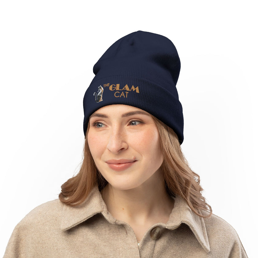 The Glam Cat Designer Embroidered Luxe Beanie