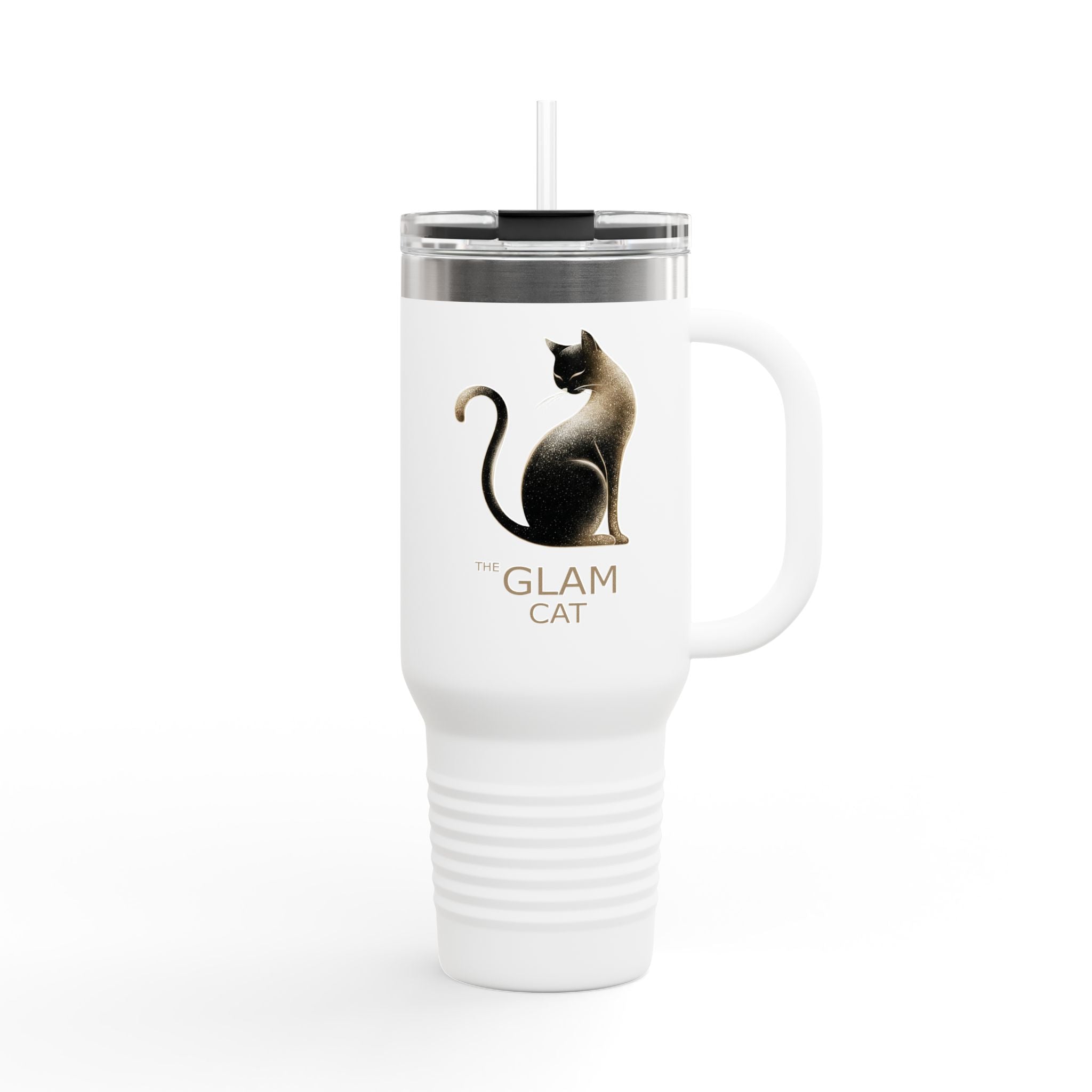 The Glam Cat Designer Stainless Steel Tumbler 40oz Insulated Travel Mug