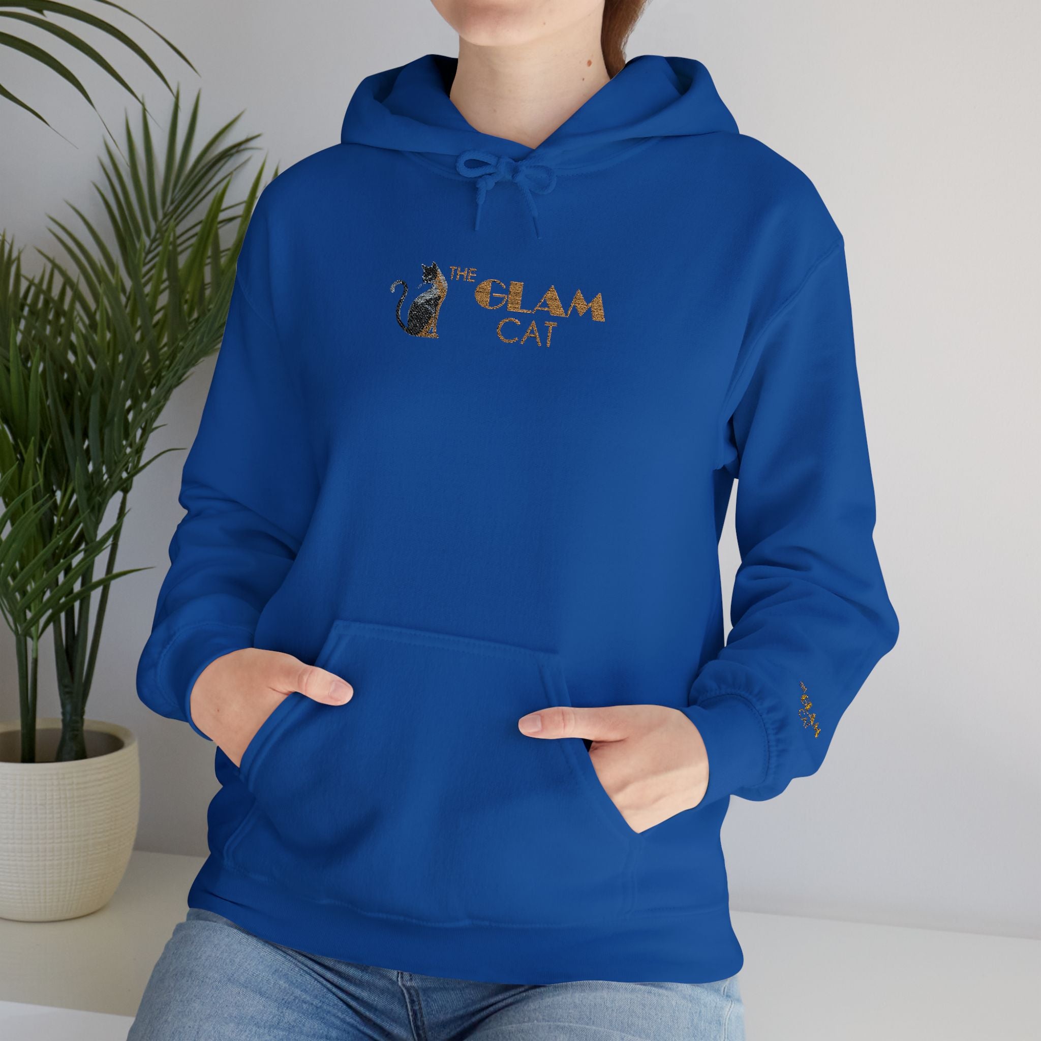 The Glam Cat Designer Embroidered Hoodie – Cozy Streetwear for Cat Lovers