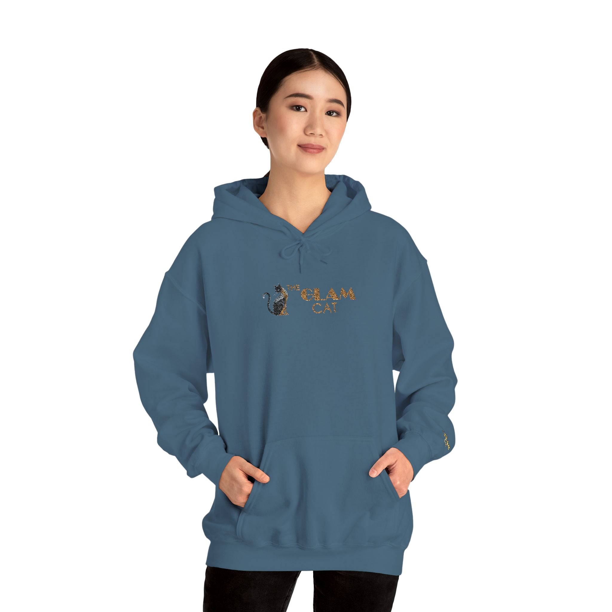 The Glam Cat Designer Embroidered Hoodie – Cozy Streetwear for Cat Lovers