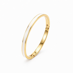 White enamel gold bangle bracelet in a small size