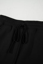 French terry drawstring mini skort with built-in shorts