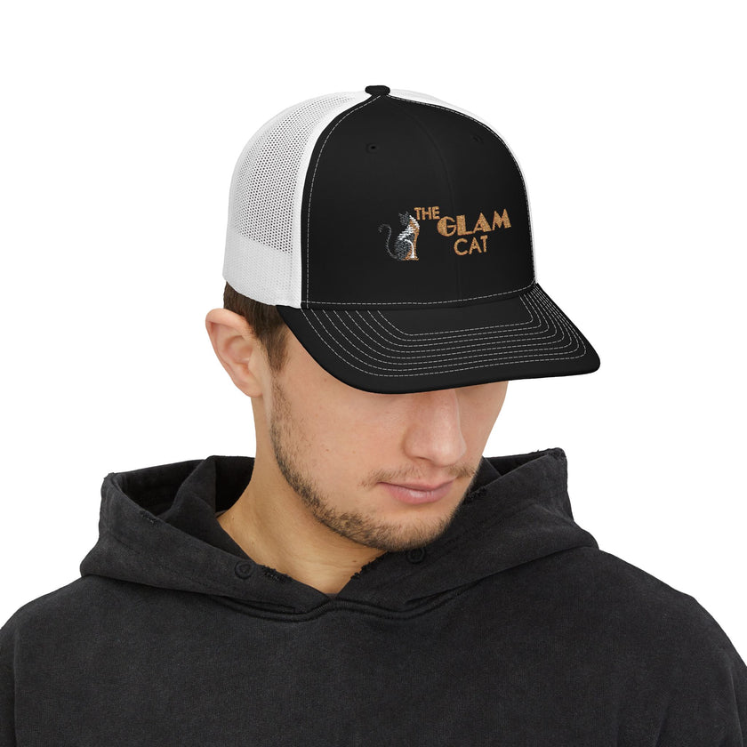 The Glam Cat Designer Embroidered Trucker Hat Snapback