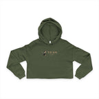 The Glam Cat raw hem cropped hoodie with branded chest artwork