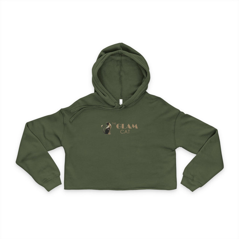 The Glam Cat Designer Stylish Women's Cropped Hoodie