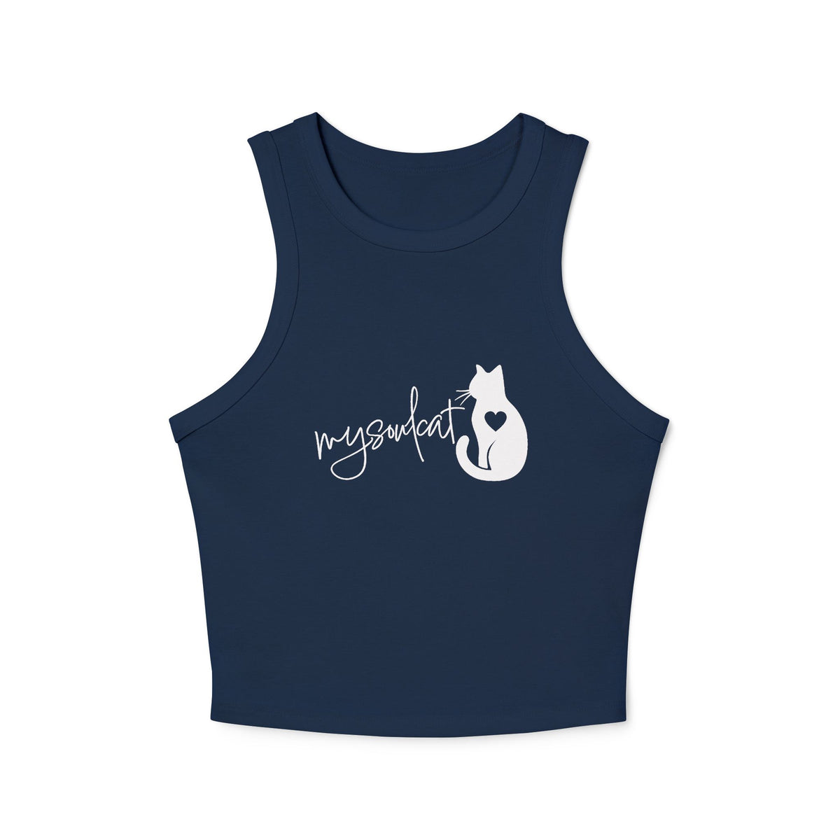 MySoulCat Women's Racerback Cropped Tank — White