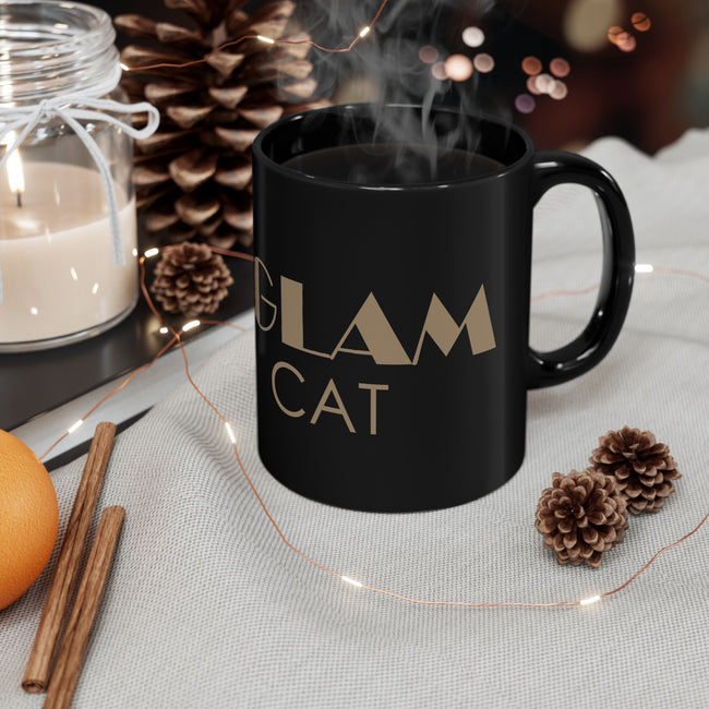 The Glam Cat Designer Black Signature Ceramic Mug – 11oz & 15oz